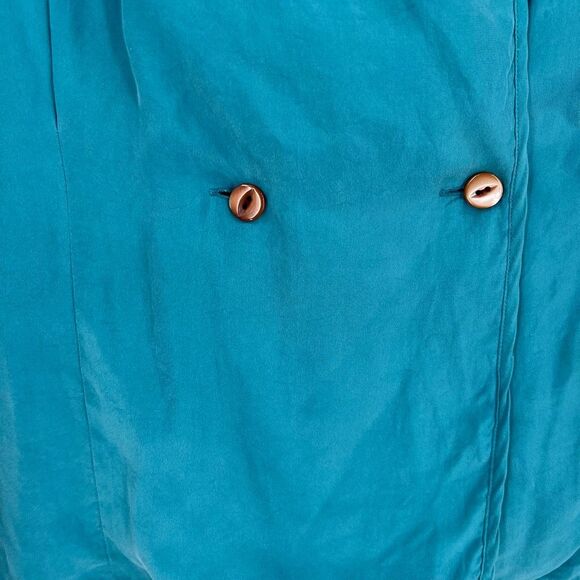 Vintage Sigrid Olsen Secrets Women's Button Down LS Silk Top Blue‎ Size 8 - Picture 9 of 16